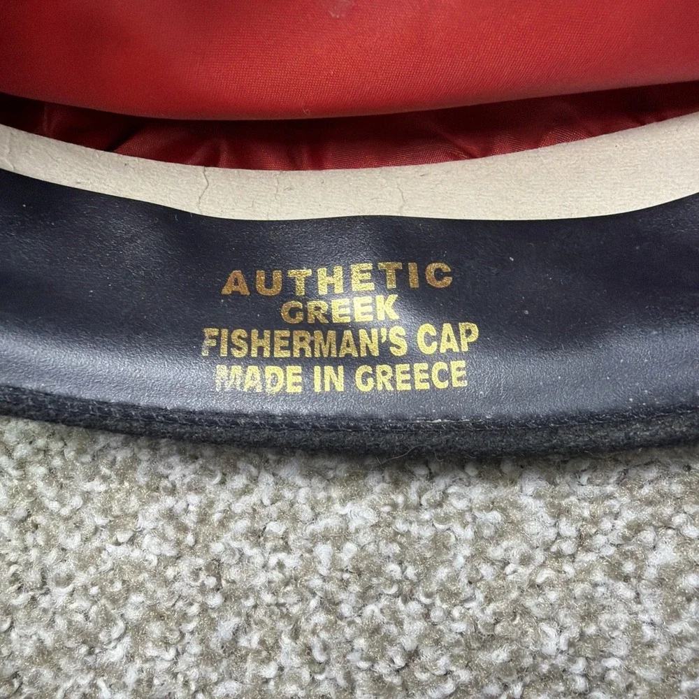 Vintage Greek Fisherman Hat 22' Made In Greece Wool New Old Stock Medium